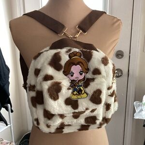 Belle form Beauty and the Beast mini fuzzy backpack